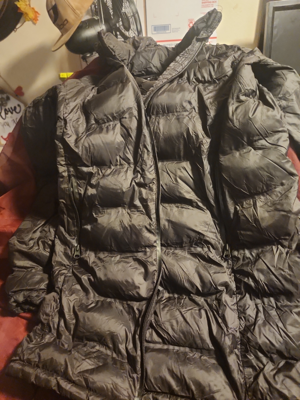 Zara Black Quilted Long Puffer Coat